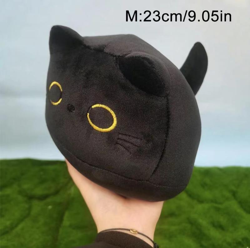 Black Cat Plush Toy, Gift for Her, Soft, Decorative Pillow, Fun, Boys and Girls, Halloween, Children's Companion Comfort Toy, Room Decoration