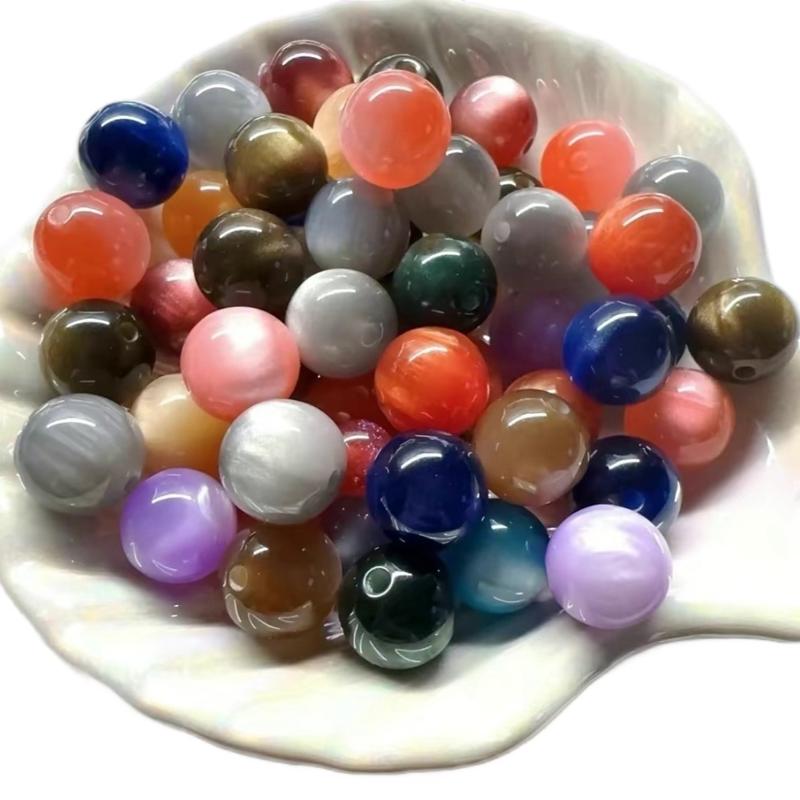 Colorful round cat eye beads. 3size