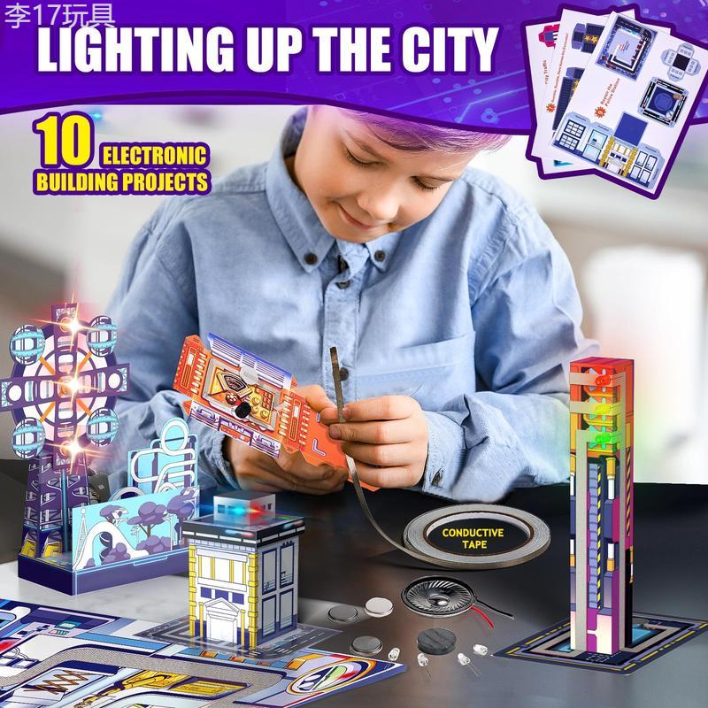 Japace Electricity Science Kits for Kids Age 8-10-12-14, 10 STEM Projects, Electric Circuits Activities, Physics Lab Experiments for Learning & Education