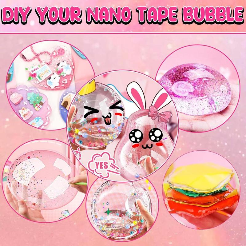 ZiZa Nano Tape Bubble Kit for Kids with Pink Box, Nano Tape Squishy Maker Kit, Nano Bubble Tape Kit, Nano Tape Bubbles