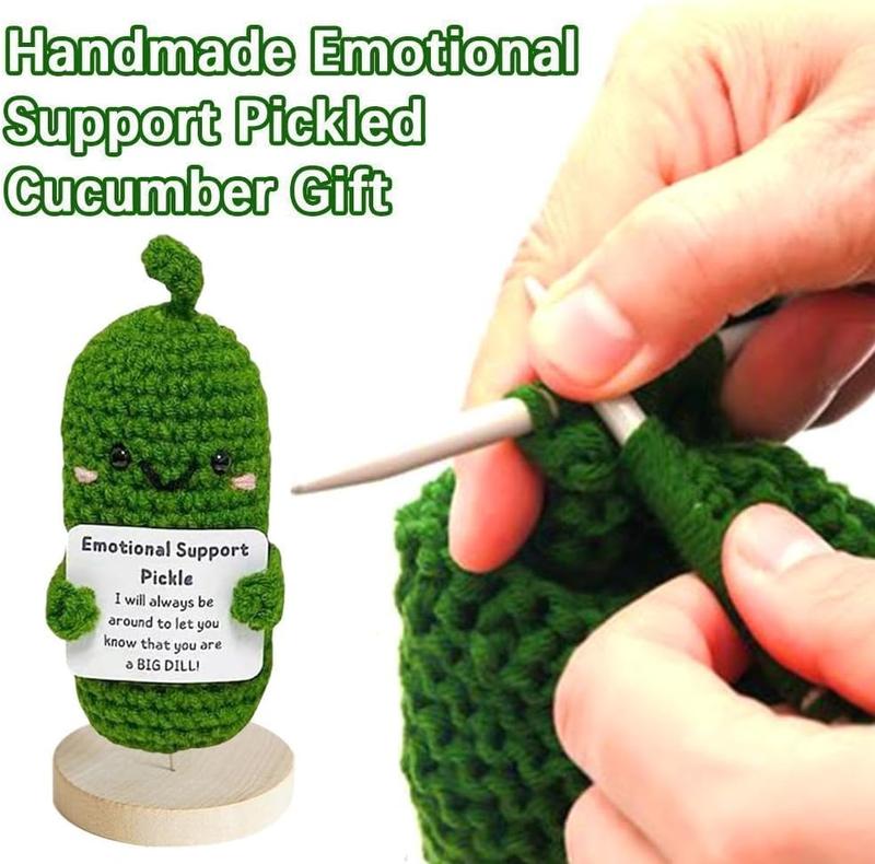 Handmade Emotional Support childrenPickled Cucumber Gift Cute Knitting Doll Crochet CucumberChristmas Pickle Knitting Doll Ornament,Handmade Emotional Support Pickled Cucumber Gift,Christmas Pickle Knitting Doll OrnamentCute Knitting Doll Crochet Cucumber