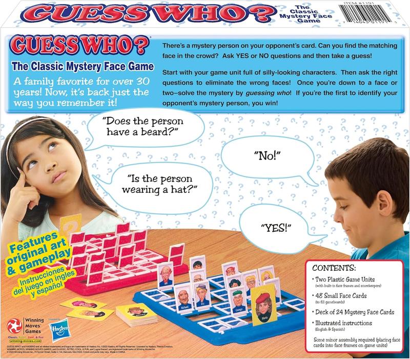 Guess Who? Board Game with Classic Characters by Winning Moves Games USA, Classic Children's Mystery Board Game of Deduction for 2 Players, Ages 6+ (1191)