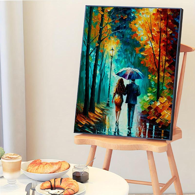 DIY Acrylic Painting Kit without Frame, Romantic Couple Pattern Paint by Numbers Kit, Wall Art Decor for Home Living Room Bedroom