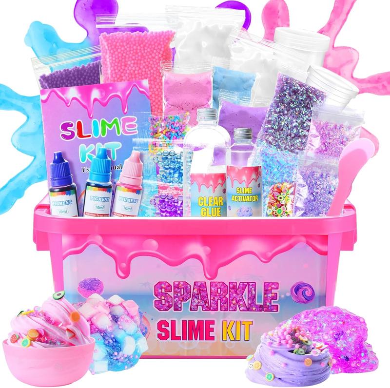 Slime Kit Confetti Slime, Glimmer Crunchy Slime, Foam Slime, Jelly Cubes Slime, Stress Relief Toys, Party Favors for Kids