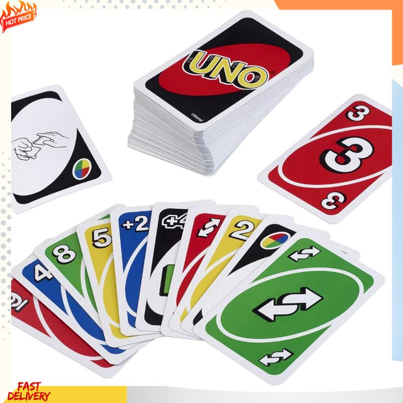 UNO - Classic Color & Number Matching Card Game with 112 Cards, Customizable Wild Card, Action Cards, Fun for Kids 7+ (W2087)