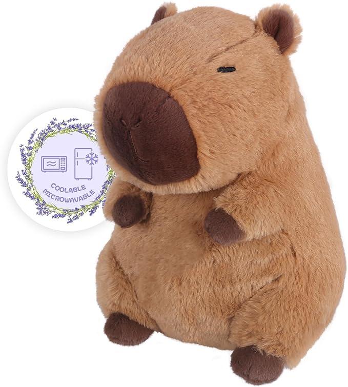 Xmas Gifts, Heatable & Coolable Capybara Plush，Microwavable Stuffed Animal Heating Pad, Stuffed Animal Capybara Heatpack Plushies Gift for Kids & Aldults