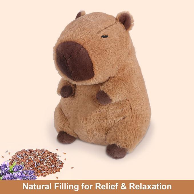 Xmas Gifts, Heatable & Coolable Capybara Plush，Microwavable Stuffed Animal Heating Pad, Stuffed Animal Capybara Heatpack Plushies Gift for Kids & Aldults