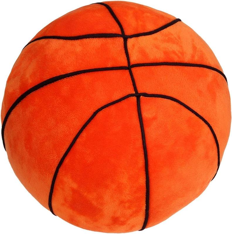 Basketball Shaped Plush Toy, 1 Count Basketball Stuffed Toy, Plush Basketball Shaped Embroidered Pillow, Ideal Gift for Sports Enthusiasts & Fans