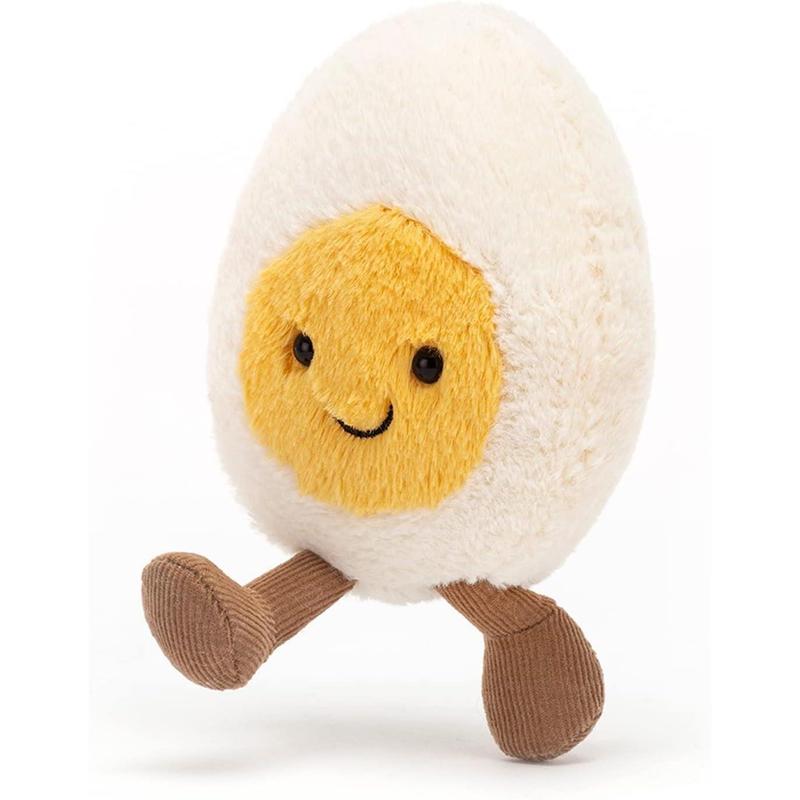 Jellycat Amuseables Boiled Egg Happy Stuffed Toy, Small 5.5 inches | Food Plush | Fun Gift Idea