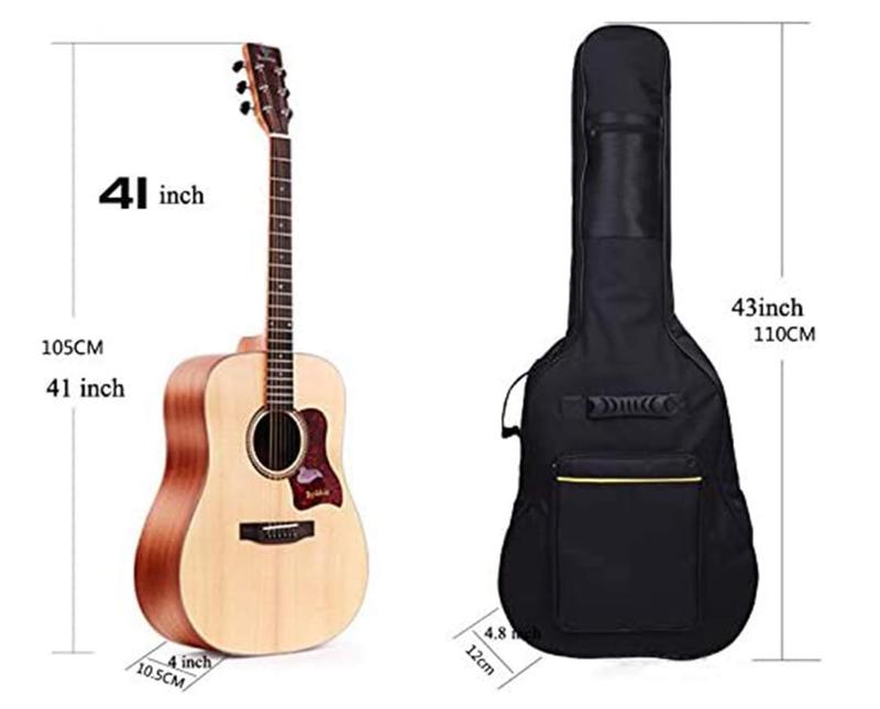 41 Inches Guitar Bag Dual Adjustable Shoulder Strap Acoustic Guitar Gig Bag, Guitar Case Waterproof Oxford Cloth