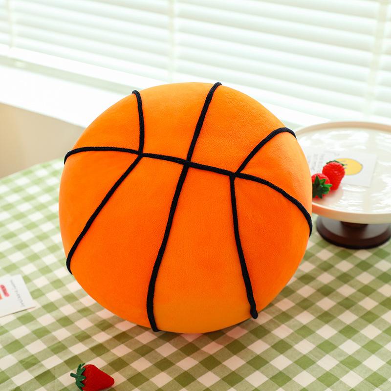 Basketball Shaped Plush Toy, 1 Count Basketball Stuffed Toy, Plush Basketball Shaped Embroidered Pillow, Ideal Gift for Sports Enthusiasts & Fans