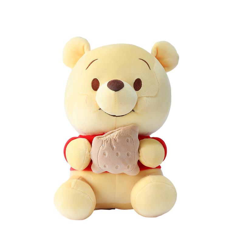 Winnie The Pooh Series Winnie Doll Sitting Pose Holding Cookie Dolls 100% Authentic Cute Dolls Comfortable In Hand 100% Polyester Fiber Birthday Gift Rag Doll