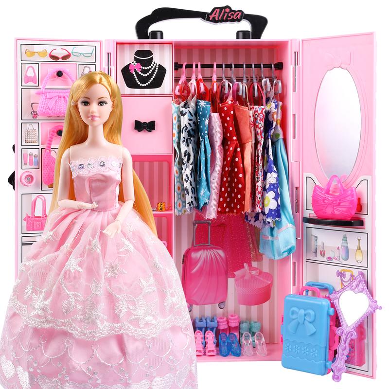 UCanaan 11.5 inch girls dolls and wardrobe set with clothes and accessories, including fashion dolls, dresses and many other accessories, perfect gift for girls Christmas birthday!