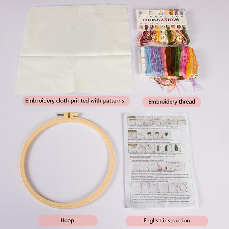 Plant Embroidery Kit with Hoop, DIY Handcraft Materials, Fabric Included, Perfect Gift for Best Friends