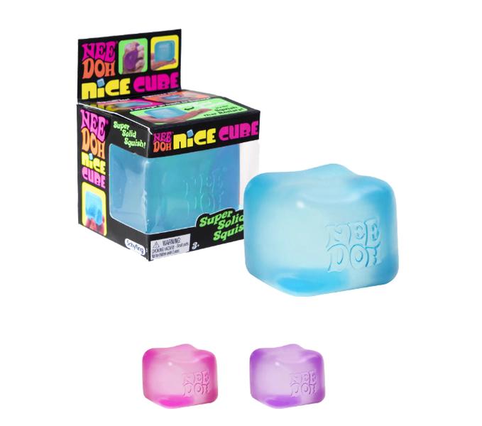 Nee Doh Nice Cube Squish Toy, Ages 3+ (1 Random Color)