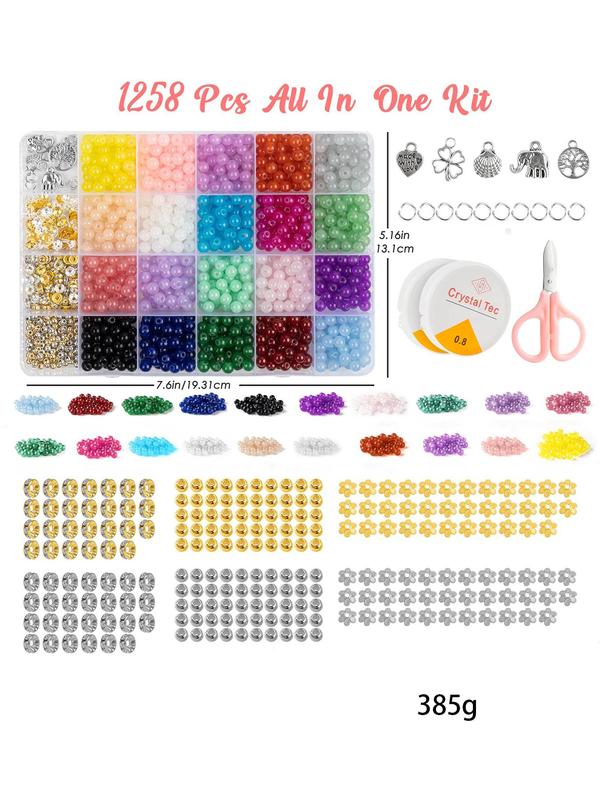 Mixed Color Beaded Kit, DIY Jewelry Making Kit, Including Beads, Elastic Thread, Lobster Clasp, Jump Rings, DIY Jewelry Making Supplies