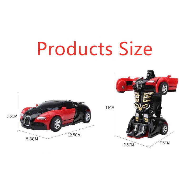 One-button automatic collision deformation robot boy gift toy car model car