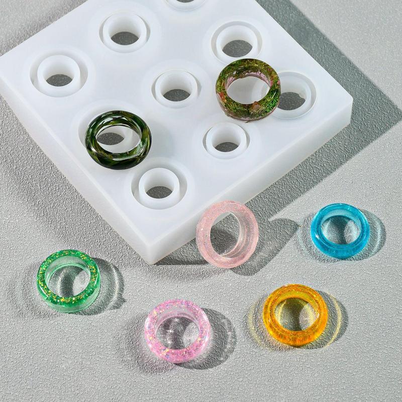 9-grid Ring Silicone Mold, DIY Ring Pendant Mold, Specialty DIY Supplies for Home Decor, Handmade Craft Supplies