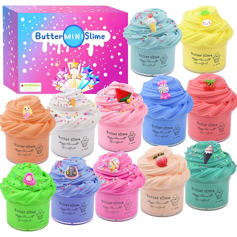 12 Pack Butter Slime Kits,Scented Slime for Kids Party Favor Gift,Stress Slime Toy for Girls and Boys,Soft and Stretchy