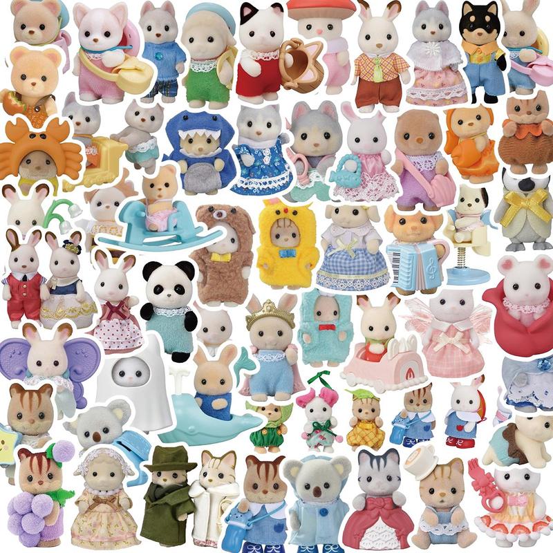 Cartoon Animal Pattern Sticker, 55pcs set Cute Animal Decorative Sticker, Diy Decals for Water Bottle, Laptop, Phone Case, Scrapbooking, Journal Making