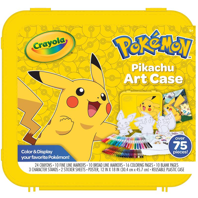 Crayola Create & Color Pokemon Coloring Art Case Pikachu, 50 Pcs, Holiday Gift for Kids, Pokemon Toys CRAYOLA