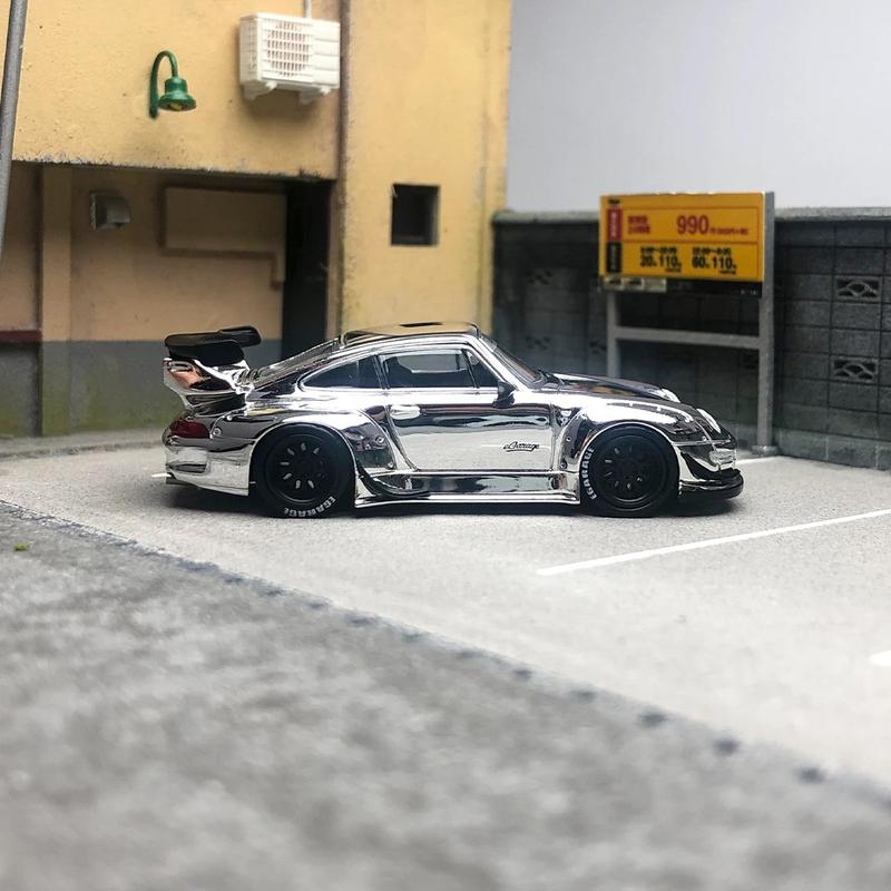 RWB993 Chrome Plated Porsche Diecast Car