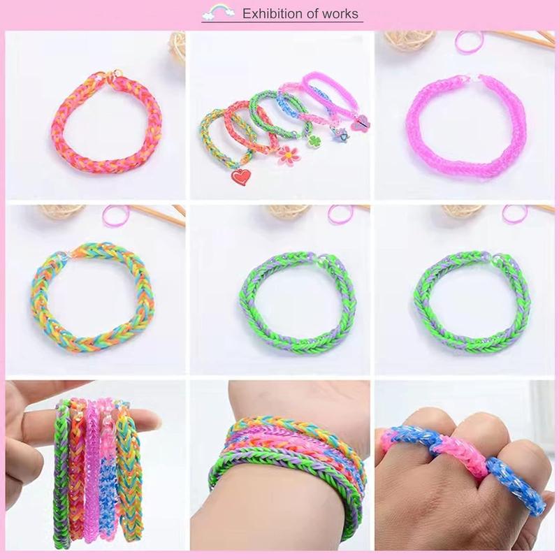 10 Colors 3000+ Rubber Band Bracelet Kit Loom Making Kit for Birthday Gift Christmas