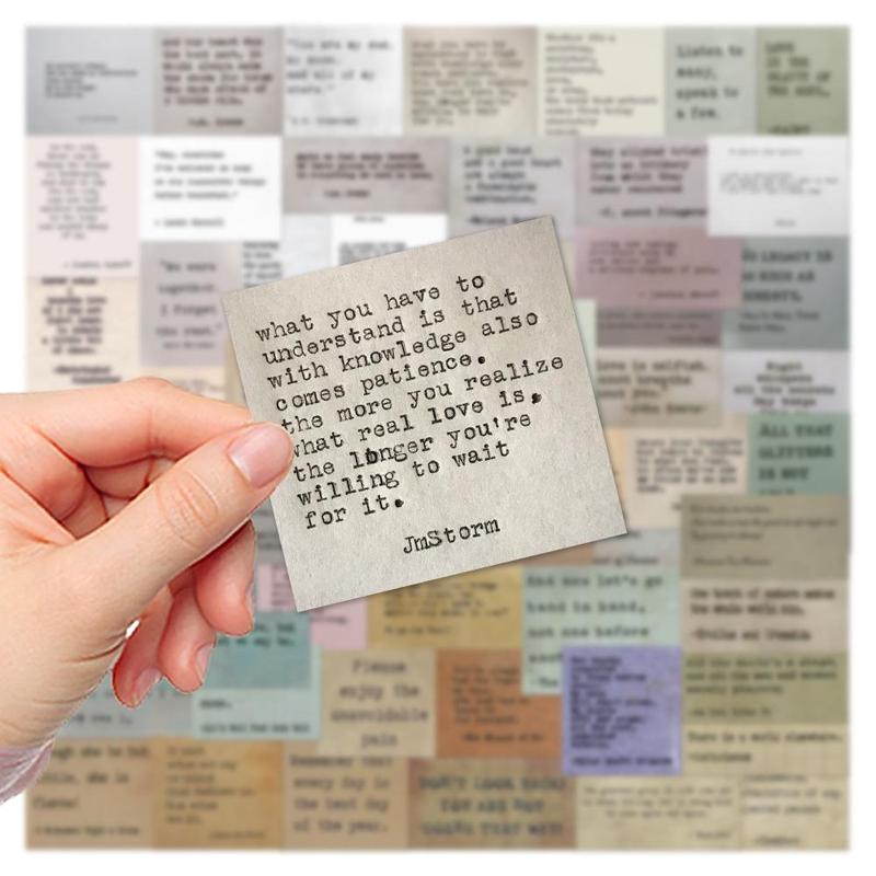 Vintage Collection Quote Sticker Set, 60pcs set Motivational Letter Pattern Sticker, Inspirational Sticker for Scrapbook & Planner