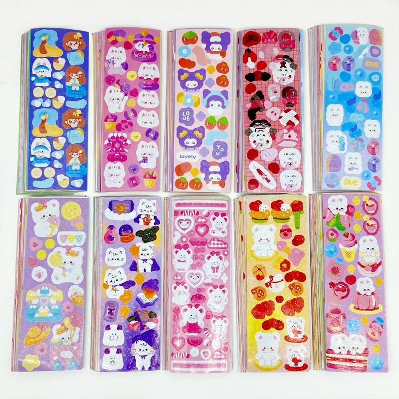 Cartoon Sticker (100 Sheets), Random Color Cute Cartoon Sticker, DIY Decorative Sticker for Scrapbooking, Journaling, Gift Wrapping