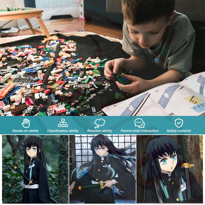 66018,778 Pieces,DemonSlaye Building Block Set,40in Tokitou Muichirou Building Block with Stand,Handmade Cosplay Anime Toy Building Set for Collecting and Gifting Model for Anime fans,Home Decoration,For aged 12 and above,Stress relief toy