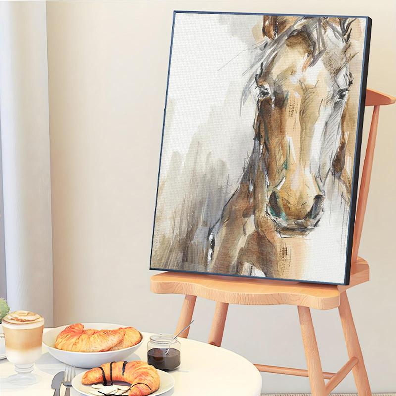 Horse Pattern DIY Painting By Numbers Kit, 1 Set DIY Paint By Numbers Kit without Frame, DIY Wall Art Painting for Home Living Room Bedroom Decor