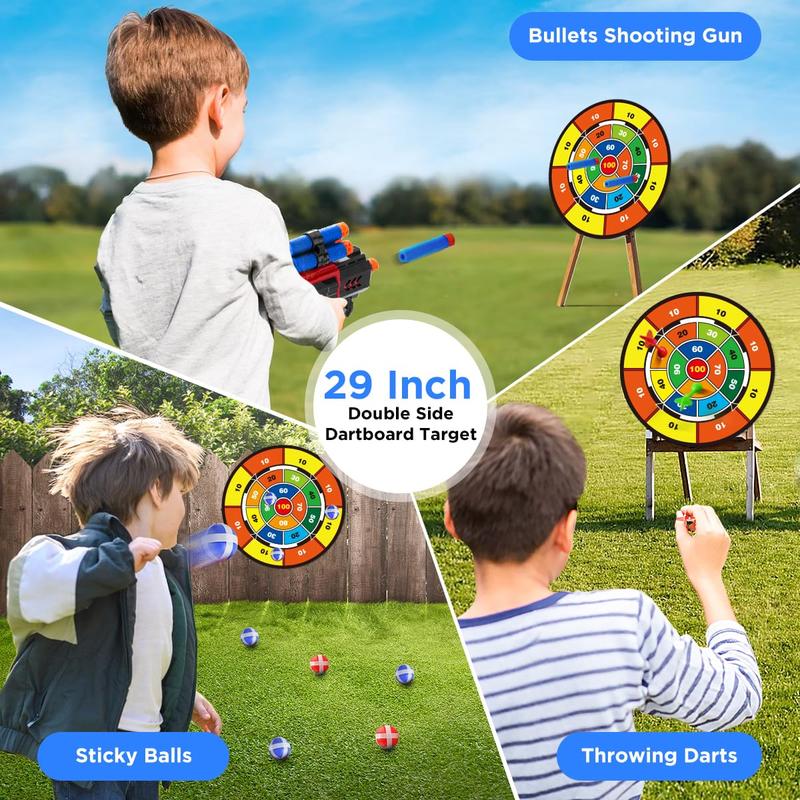 VATOS 2 Pack Bow and Arrow Toy for 5 6 7 8 9 10 11 Year Old Boys Girls, Light Up Archery Toy with Cup Suction Standing Target & 29 in Dart Board, Indoor Outdoor Activity Toys Birthday Gifts,Christmas gifts