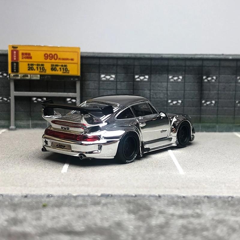 RWB993 Chrome Plated Porsche Diecast Car