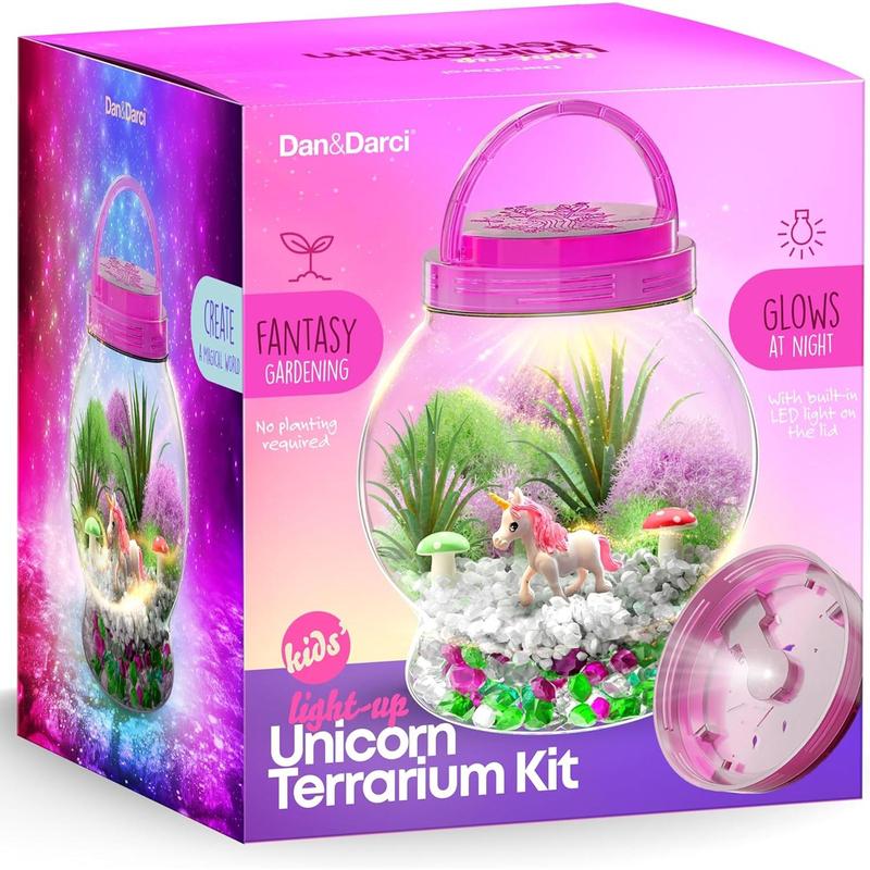 Light-Up Unicorn Terrarium Kit for Kids - Kids Birthday Easter Gifts for Kids - Best Unicorn Toys & Activities Kits Presents - Arts & Crafts for Little Girls & Boys Age 4 5 6 7 8-12 Year Old Girl Gift