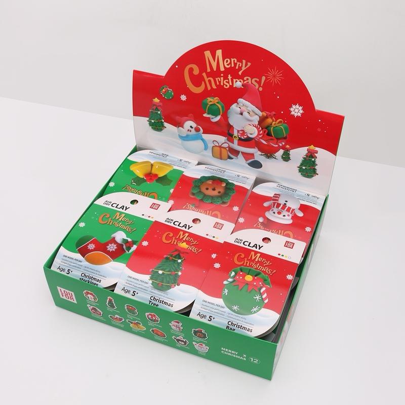 Air Dry Clay DIY 12 in 1 - Cute Merry Christmas  - Soft + Ultra Light, Safe and Non-Toxic - Perfect for Kids