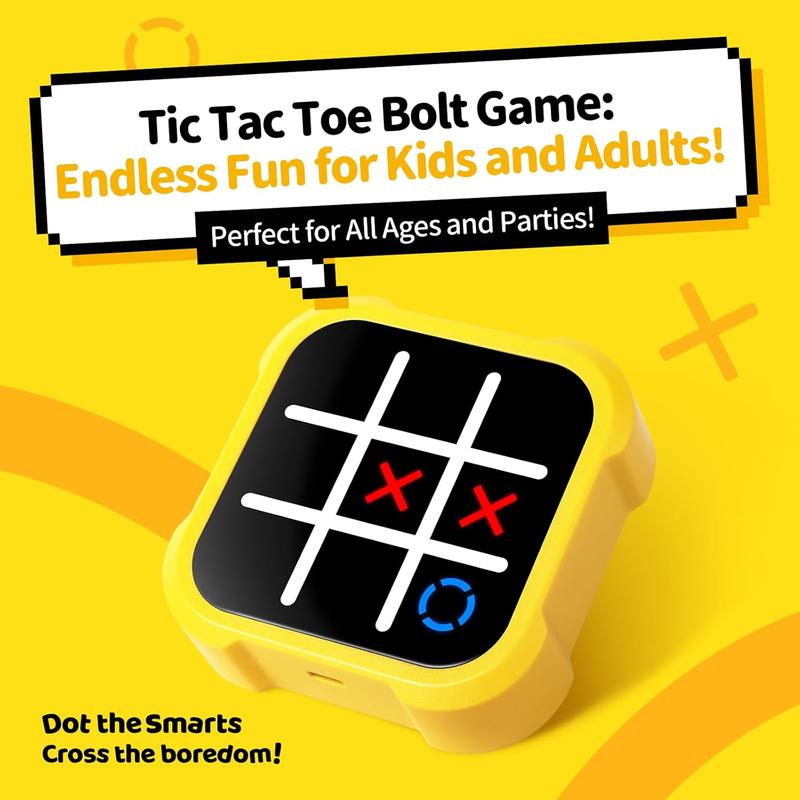 Tic Tac Toe Bolt Game, 3-in-1 Handheld Puzzle Game Console, Portable Travel Games for Educational and Memory Growth, Fidget Toys Games for Kids and Adults, Birthday Gifts for All Ages