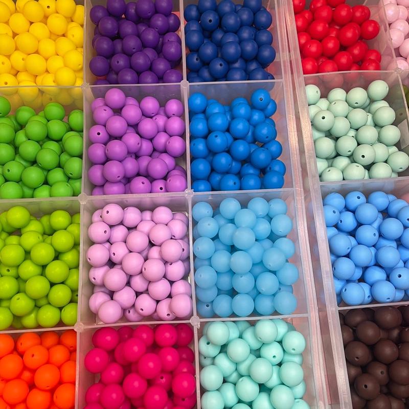 15mm Silicone Beads by Color