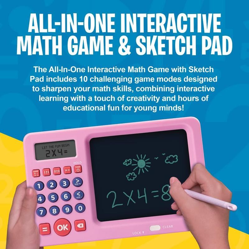 CoolToys Number Genius - Interactive Electronic Math Game with Sketch Pad - Educational Math Learning Games for Kids: Addition, Subtraction, Multiplication, Division, Number Comparison & Logic - Blue