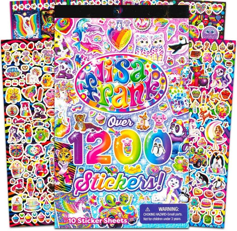 Lisa Frank 1200 Stickers Tablet Book 10 Pages of Collectible Stickers Crafts Scrapbooking