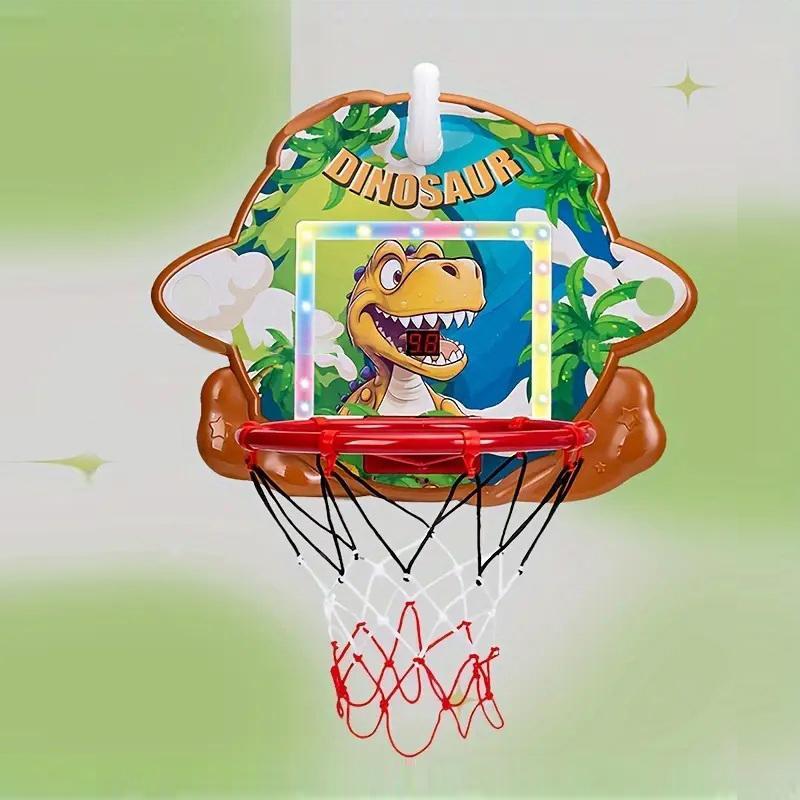 Dinosaur Themed Basketball Hoop Toy, 1 Set Basketball Backboard Set with Scoreboard & Light, Creative Sports Toy for Gifts