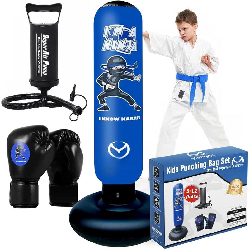 Punching Bag  Set, Inflatable Boxing Bag  for Boys  3-12, Ninja Toys for Boys, Christmas,Birthday Gifts for  4,5,6,7,8,9,10