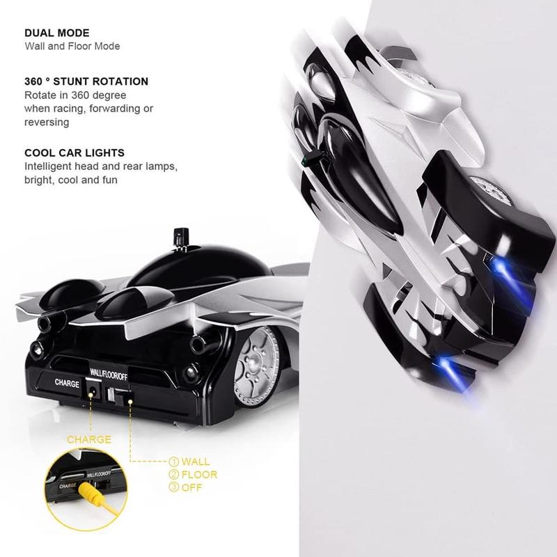 Wall Climbing Remote Control Car Dual Mode 360deg Rotating RC Stunt Cars with Headlight Rechargeable Toys for Boys Girls 4 5 6 7 8-12 Christmas Gift