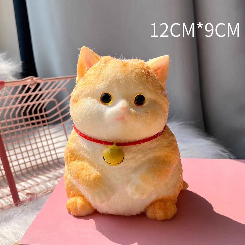 Creative Lucky Cat Cute Ginger Cat Slow Rebound Toy With Soft Clay For Squeezing Decompression Children's Gift Ornament Toy