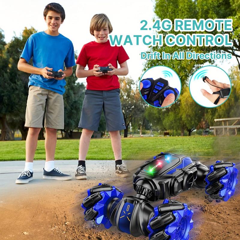 Remote Control Car For Toys Kids Age 6-13, Gesture Sensing RC Stunt Car With Light Music, 4WD 2.4G Dual RC Twist Cars With Double-Sided 360°Rotation, Perfect Halloween Gift For Family Fun And Bonding