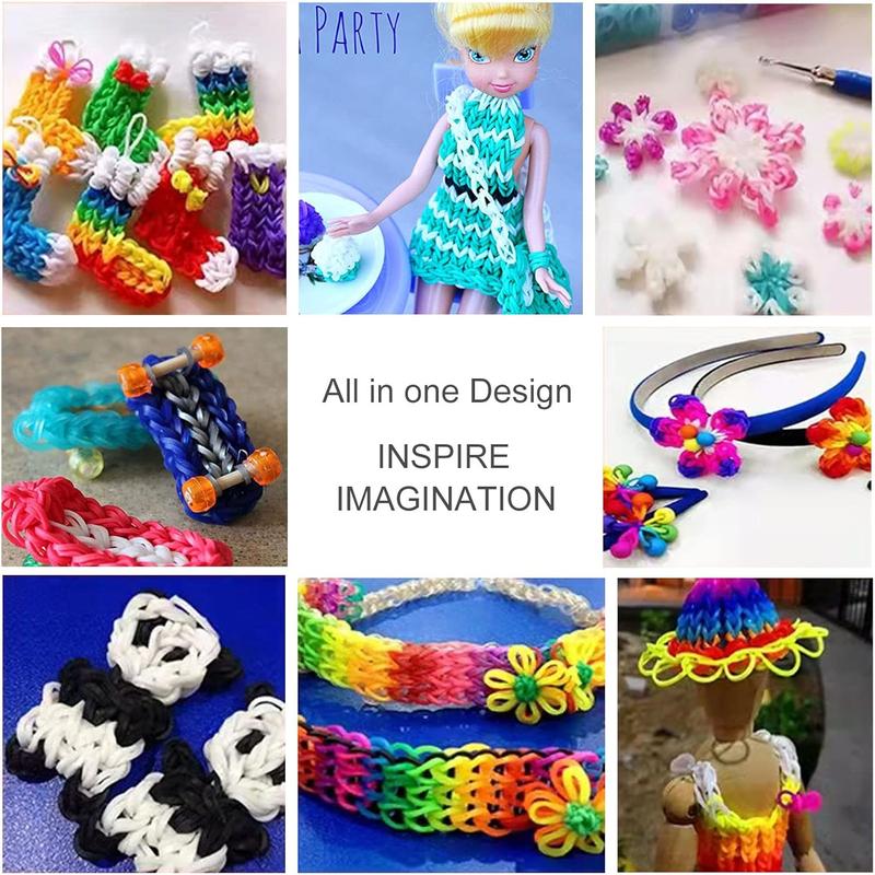 10 Colors 3000+ Rubber Band Bracelet Kit Loom Making Kit for Birthday Gift Christmas