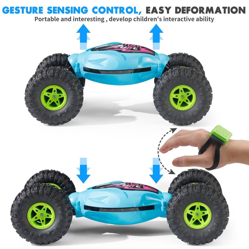 Gesture-Controlled RC Stunt Car - 2.4GHz Remote, 4WD Transforming Off-Road Vehicle with Twisting and Rotating Capabilities, Perfect for Thrilling All-Terrain Stunts.