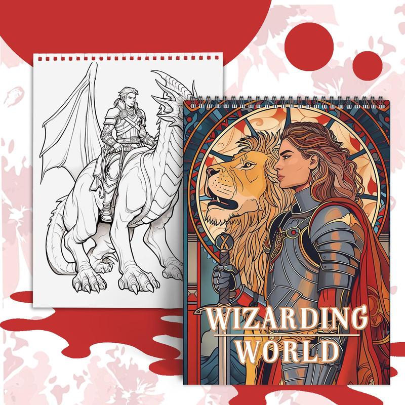 Magic World Theme Coloring Painting, Exquisite Design Of Characters and Mythical Beasts, Exquisite Patterns, Perfect Gift for New Year Birthday