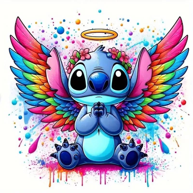 Cartoon Stitch Pattern DIY Diamond Arts Colorful Painting Kit without Frame, DIY 5D Diamond Arts Colorful Painting for Bedroom Wall Decor