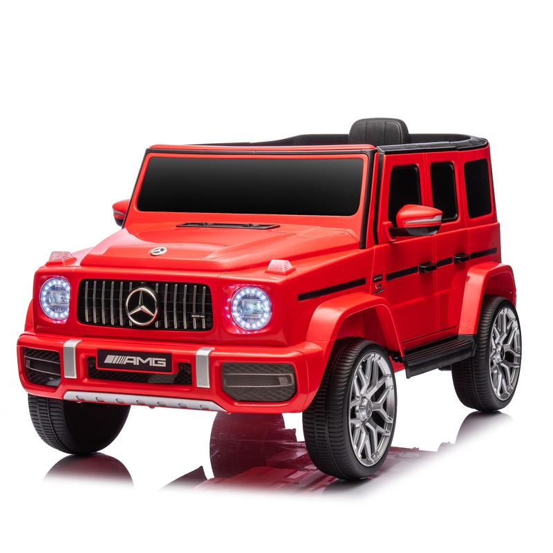 Licensed Mercedes Benz G63 Kids Ride On Car, 12V Electric Vehicle with Remote Control, Double Open Doors, Music Bluetooth, Wheels Suspension, Battery Powered for Children Boys Girls White Remote Control Hobby