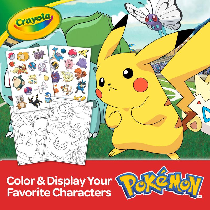 Crayola Create & Color Pokemon Coloring Art Case Pikachu, 50 Pcs, Holiday Gift for Kids, Pokemon Toys CRAYOLA